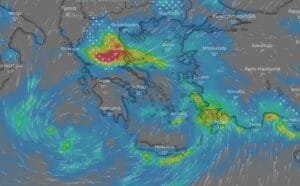 Κακοκαιρία Διομήδης ήδη προκαλεί κατά τόπους ισχυρές βροχοπτώσεις και χιονοπτώσεις, σύμφωνα με το meteo kakokairia-diomidis