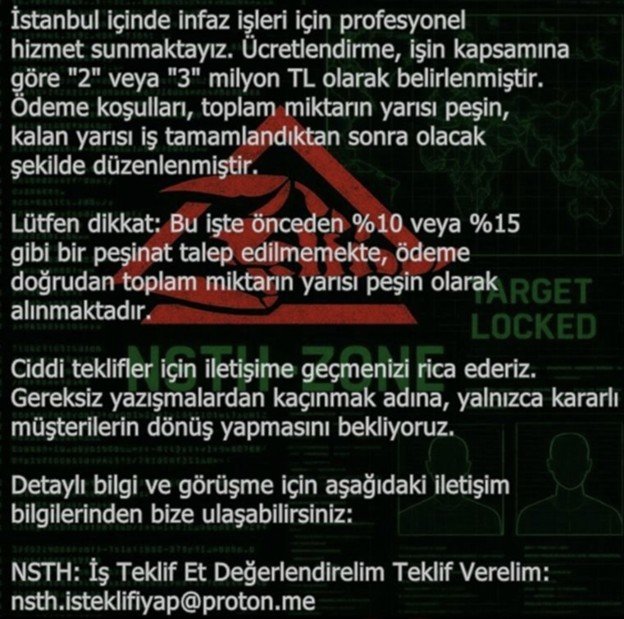 Αφίσα για παράνομες προσφορές υπηρεσιών στην Κωνσταντινούπολη