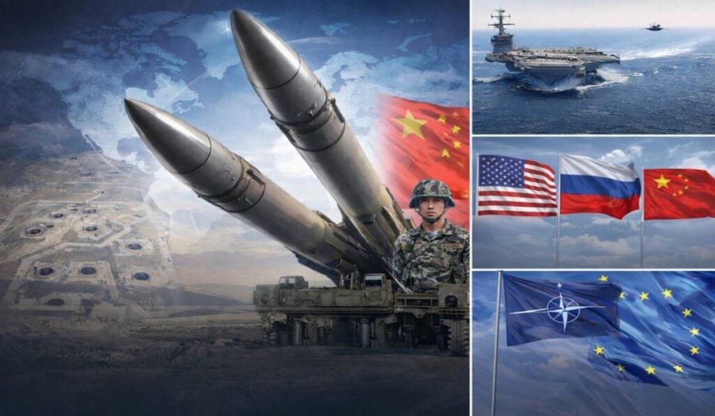 Στρατιωτικοί πύραυλοι, ναυτικό, σημαίες ΗΠΑ Ρωσίας Κίνας ΝΑΤΟ