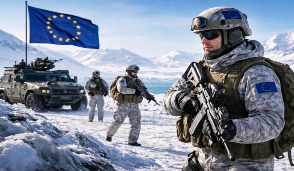 Ευρωπαίοι στρατιώτες σε αποστολή σε χιονισμένο τοπίο