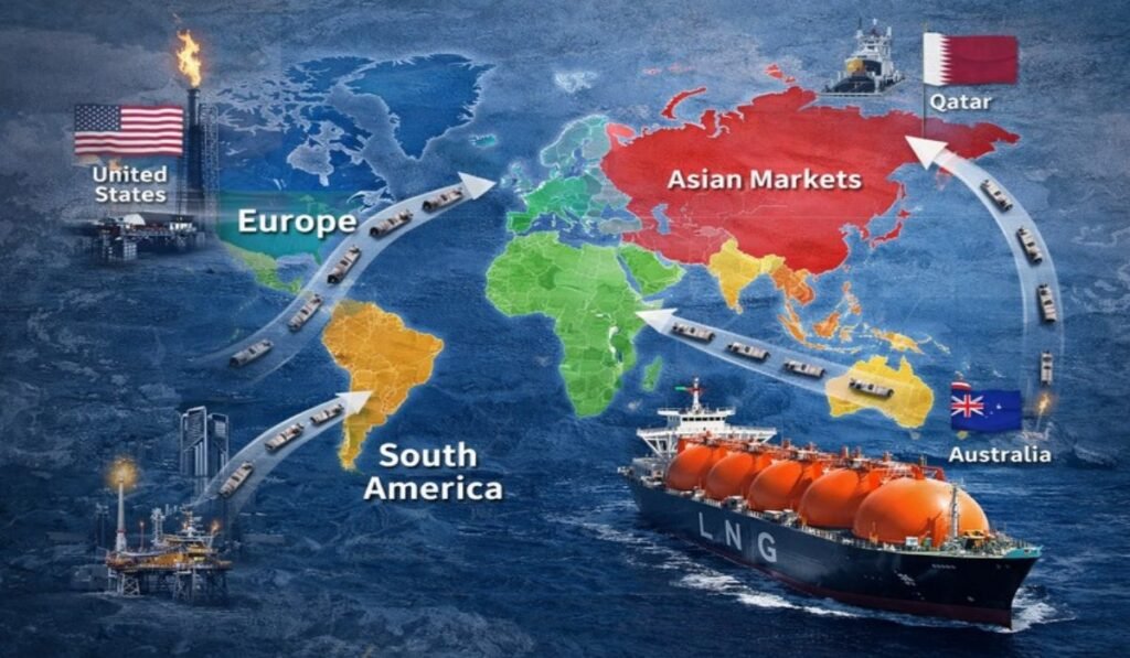 Παγκόσμιες ροές υγροποιημένου φυσικού αερίου LNG