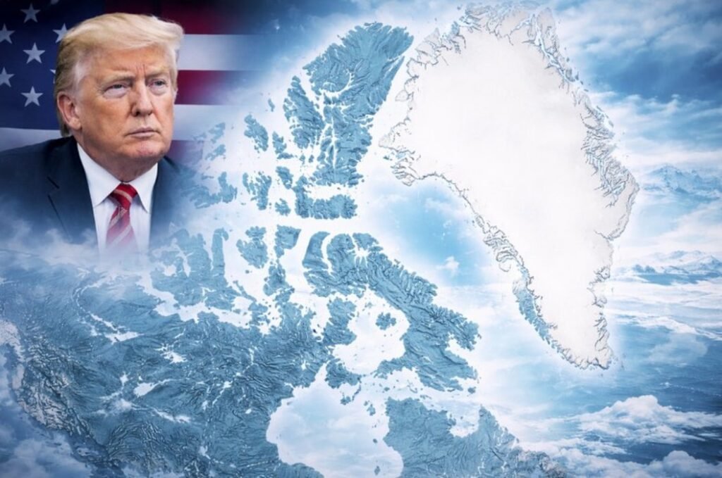 Η απόκτηση της Γροιλανδίας από τις ΗΠΑ θα μπορούσε να οδηγήσει σε συμφωνία για τα Αρκτικά Νησιά του Καναδά Άνδρας μπροστά σε χάρτη της Γροιλανδίας