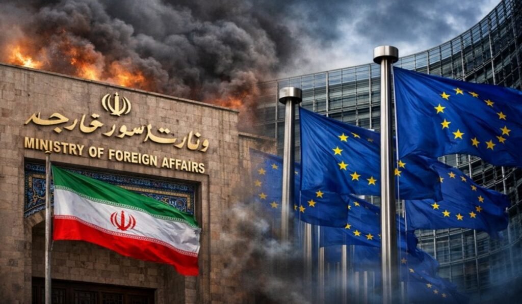 Υπουργείο Εξωτερικών Ιράν και σημαίες Ευρωπαϊκής Ένωσης