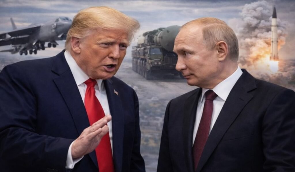 Τραμπ και Πούτιν σε διπλωματικό στιγμιότυπο με φόντο πυρηνικούς φορείς