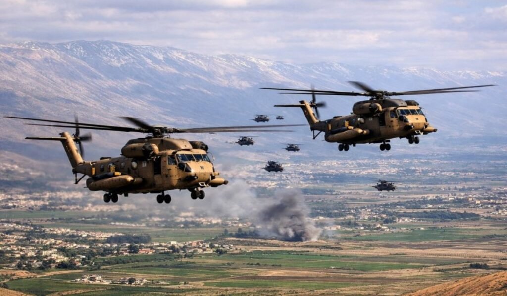 Ισραηλινά στρατιωτικά ελικόπτερα πάνω από την κοιλάδα Μπεκάα στον Λίβανο