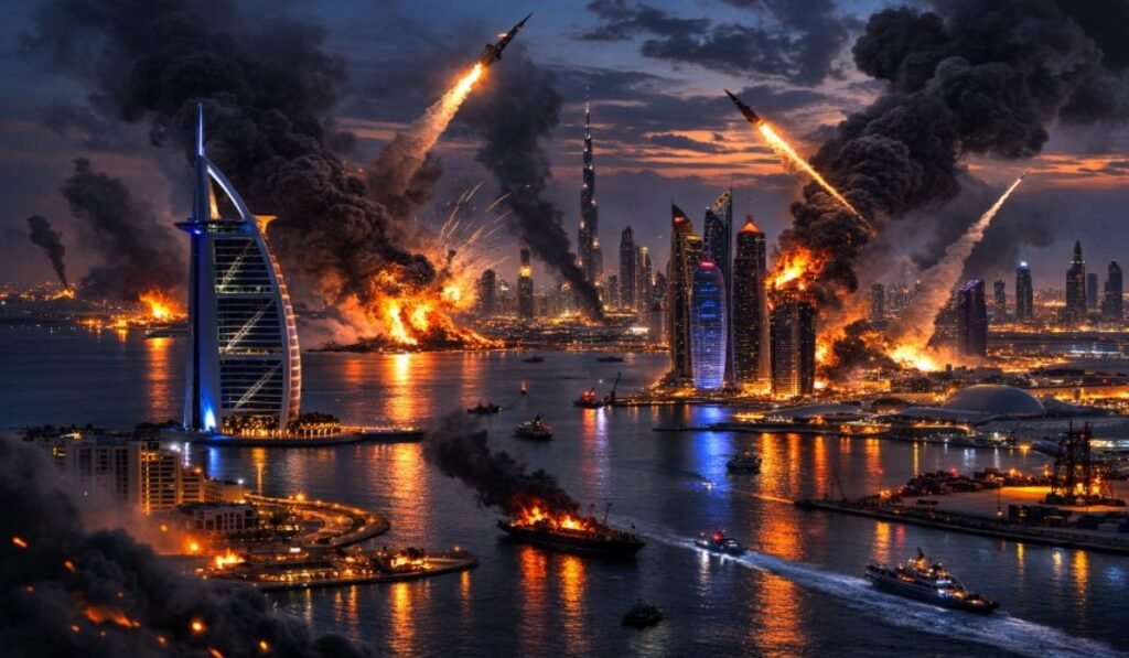 Πόλεμος στον Κόλπο: Η ιρανική επίθεση στις πόλεις-σύμβολα και το αδύνατο δίλημμα των κρατών του GCC Καπνός πάνω από πόλη του Κόλπου μετά από πυραυλικό πλήγμα