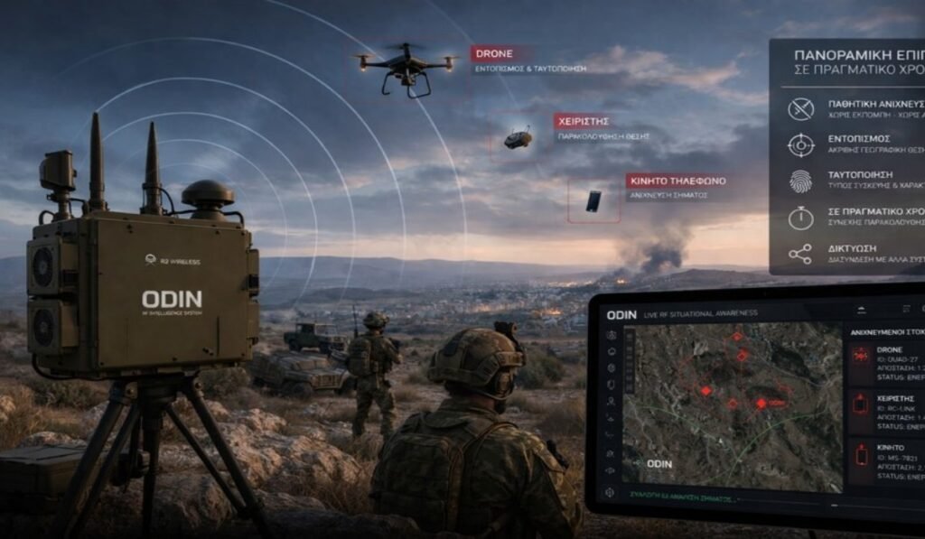 Σύστημα ODIN ανίχνευσης RF σε πεδίο μάχης με drones