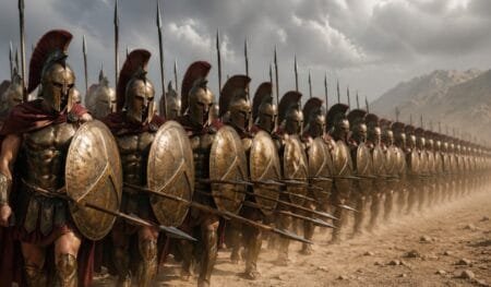 Σπαρτιάτες: Πώς προπονούνταν, τι έτρωγαν και πώς έμοιαζαν πραγματικά οι πολεμιστές της αρχαιότητας Αρχαίοι Σπαρτιάτες οπλίτες σε σχηματισμό φάλαγγας με δόρατα