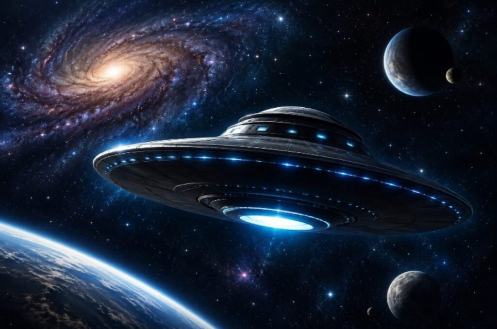 NASA και UAP: Τι πραγματικά δήλωσε ο Τζάρετ Άιζακμαν για τις εικόνες ανεξήγητων αντικειμένων εικόνα με UFO και φόντο το διάστημα