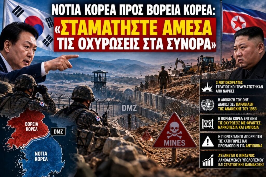 Η Νότια Κορέα απαίτησε από την Πιονγκγιάνγκ να σταματήσει άμεσα τις εργασίες οχύρωσης